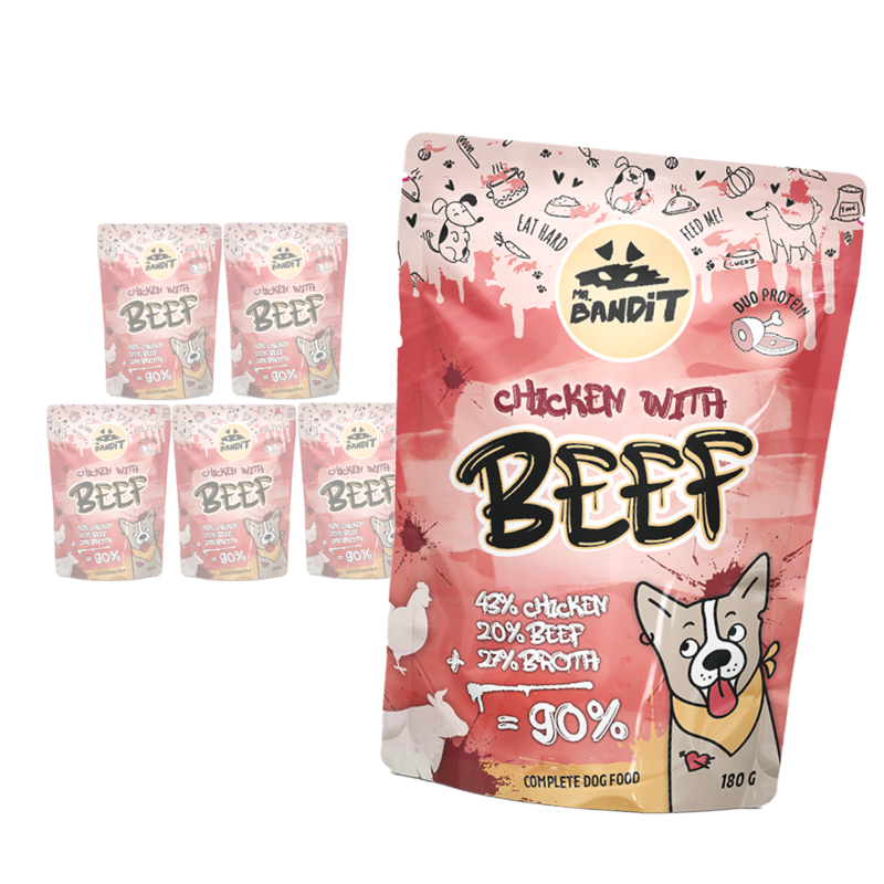 Mr. Bandit Chicken with Beef 6x380g Mokra Karma Dla Psa Kurczak Z Wołowiną