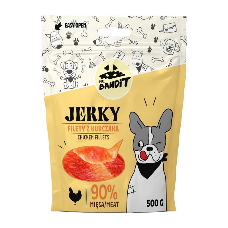 Mr Bandit JERKY Filety z kurczaka 500g - naturalny przysmak dla psa