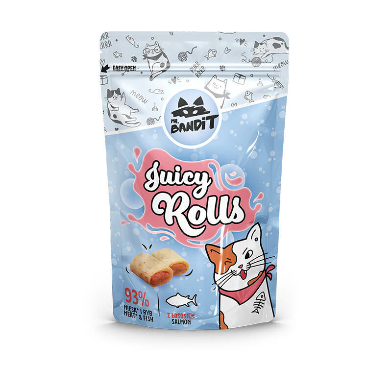 Mr. Bandit Juicy Rolls Przysmak Dla Kota Wilgotne Krokieciki Z Łososiem 40g