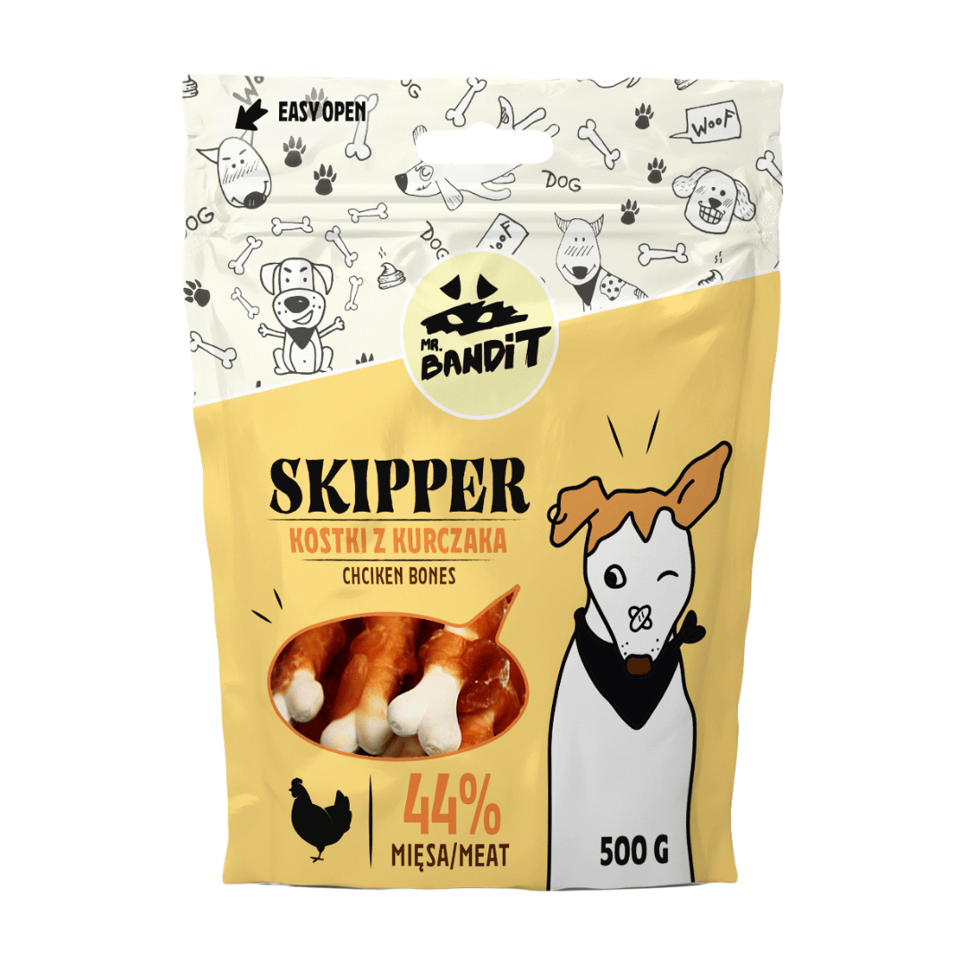 Mr Bandit SKIPPER Kostki z kurczaka 500g - naturalny przysmak dla psa