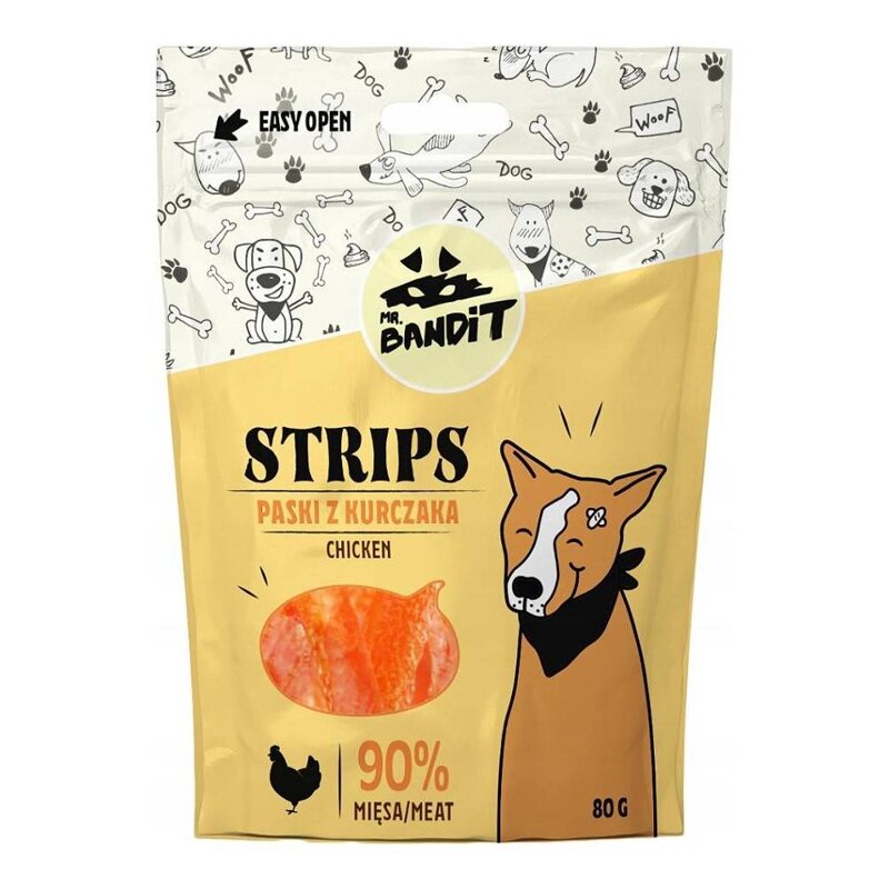 Mr Bandit STRIPS Paski z Kurczaka 80g Naturalny Przysmak Dla Psa