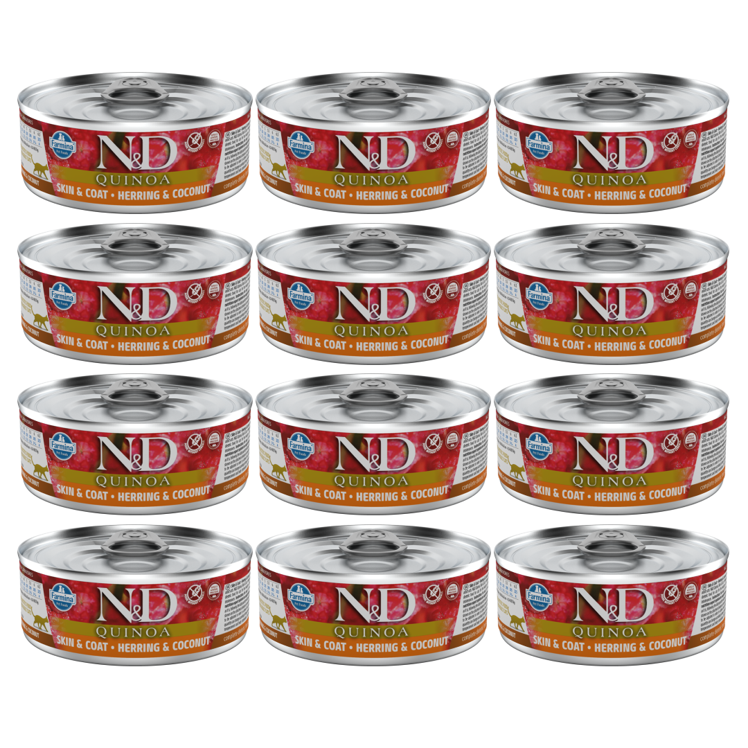 N&D Cat Quinoa Herring & Coconut 12x80g Mokra Karma Dla Kota Śledź Z Kokosem