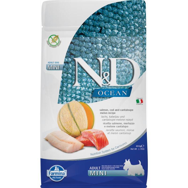 N&D Dog Ocean Salmon Cod Cantaloupe Melon Adult Mini GR 800