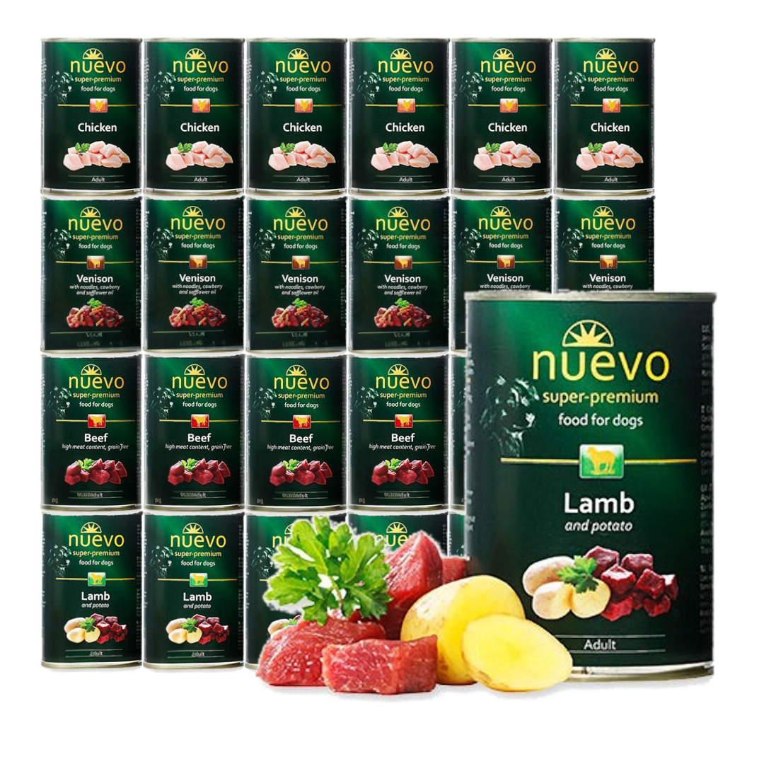 Nuevo Super Premium Mokra Karma Dla Psa 24x400g Mix Smaków