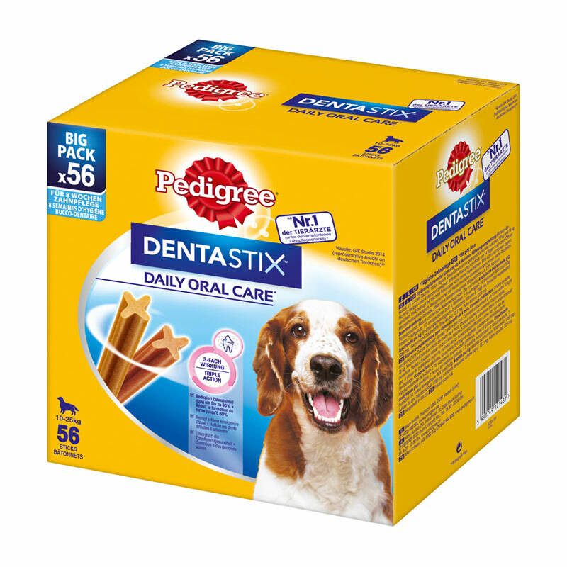 PEDIGREE DentaStix 56 sztuk (8x180g) Medium średnie rasy Gryzak dla psów
