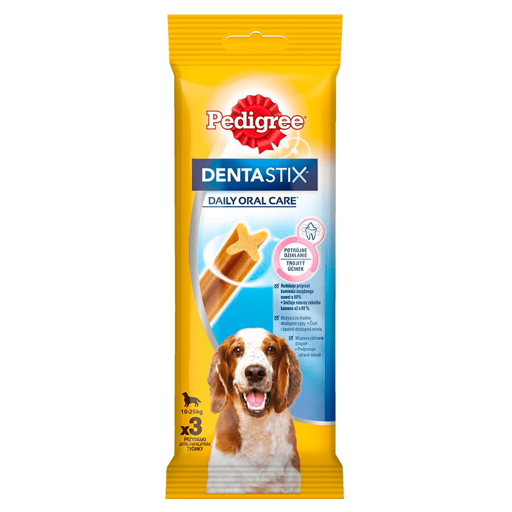 PEDIGREE DentaStix 77g, Przysmak dentystyczny Dla Psów, Średnie Rasy