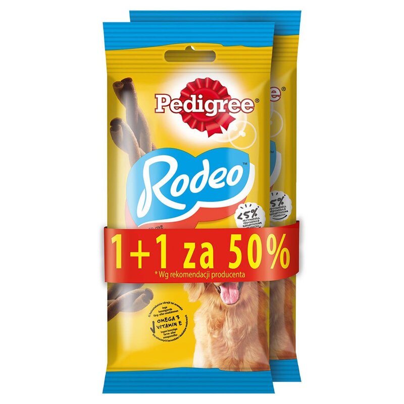 PEDIGREE Rodeo 7szt./op. 2x123g Przysmak dla psów z wołowiną, CO DRUGA PACZKA 50% TANIEJ