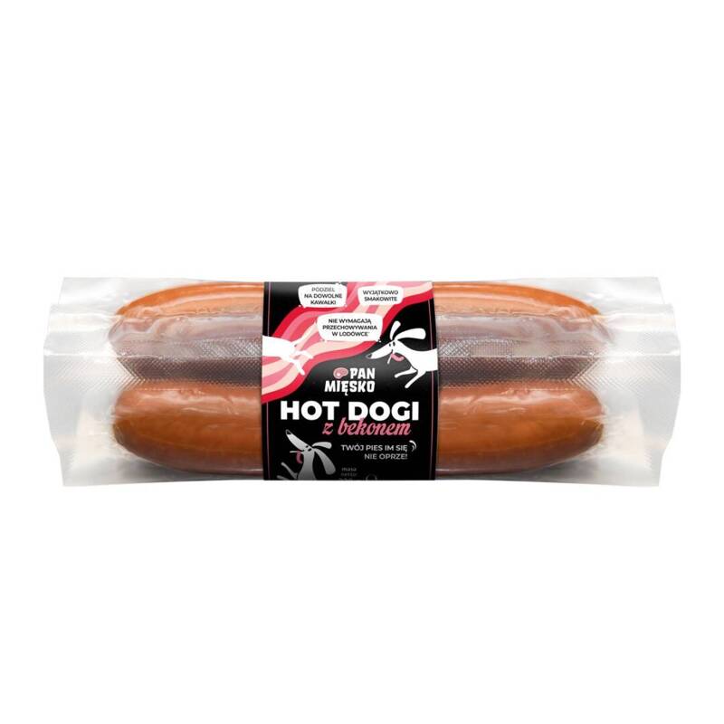 Pan Mięsko Przysmak Dla Psa Hot Dogi Z Bekonem (4sztuki) 220g