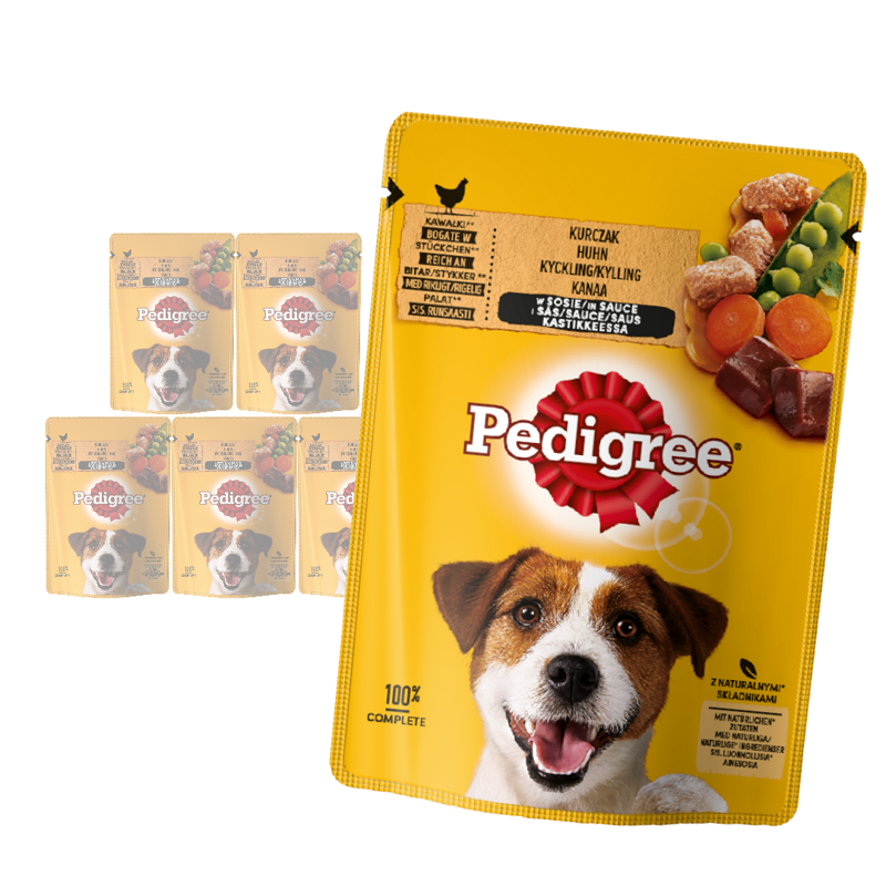 Pedigree Adult Mokra Karma Dla Psa Kawałki Bogate W Kurczaka W Sosie 6x100g