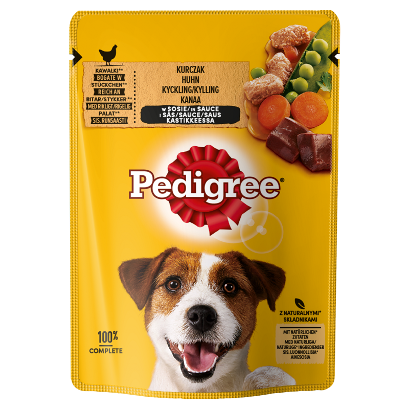 Pedigree Adult Saszetka 100g Mokra Karma Kawałki Bogate W Kurczaka W Sosie Dla Psa