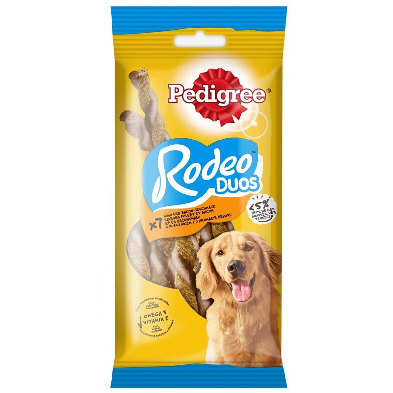 Pedigree Rodeo Duos 123g Przysmak Dla Dorosłych Psów o Smaku Kurczaka i Bekonu