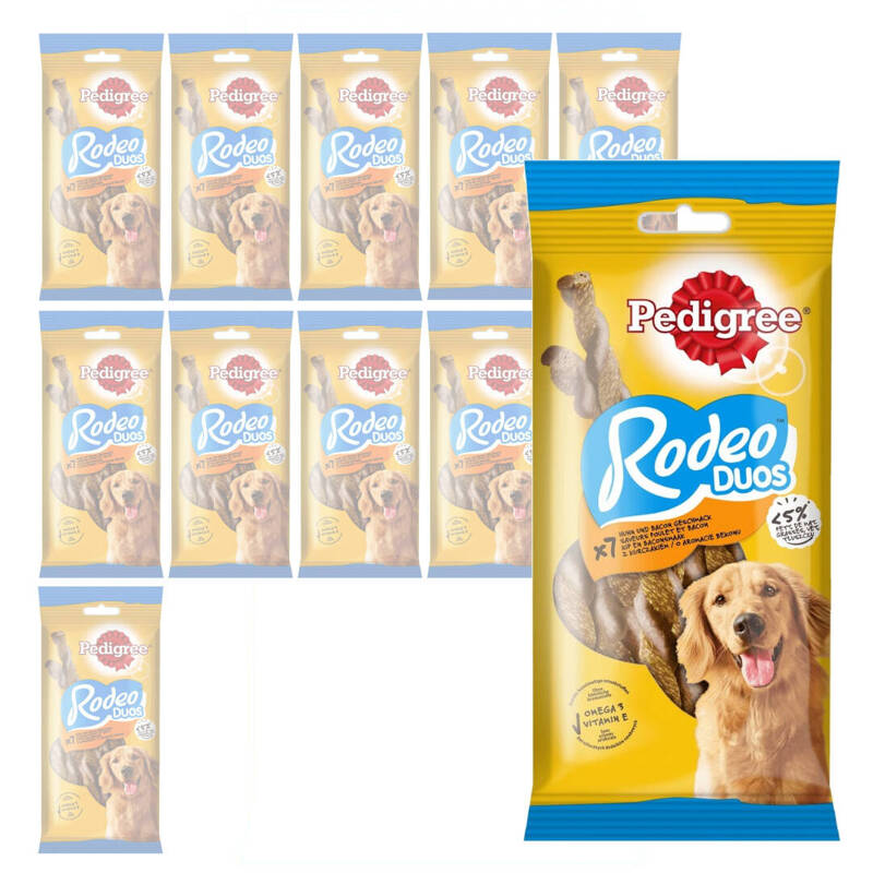 Pedigree Rodeo Duos 12x123g Przysmak Dla Dorosłych Psów o Smaku Kurczaka i Bekonu