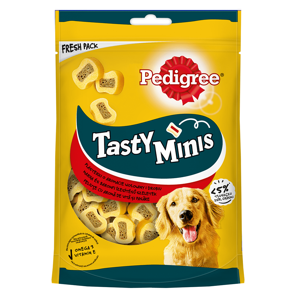 Pedigree Tasty Minis 6x155g Z Wołowiną Przysmak Dla Psa (mini Tasty Bites Chewy Slices)
