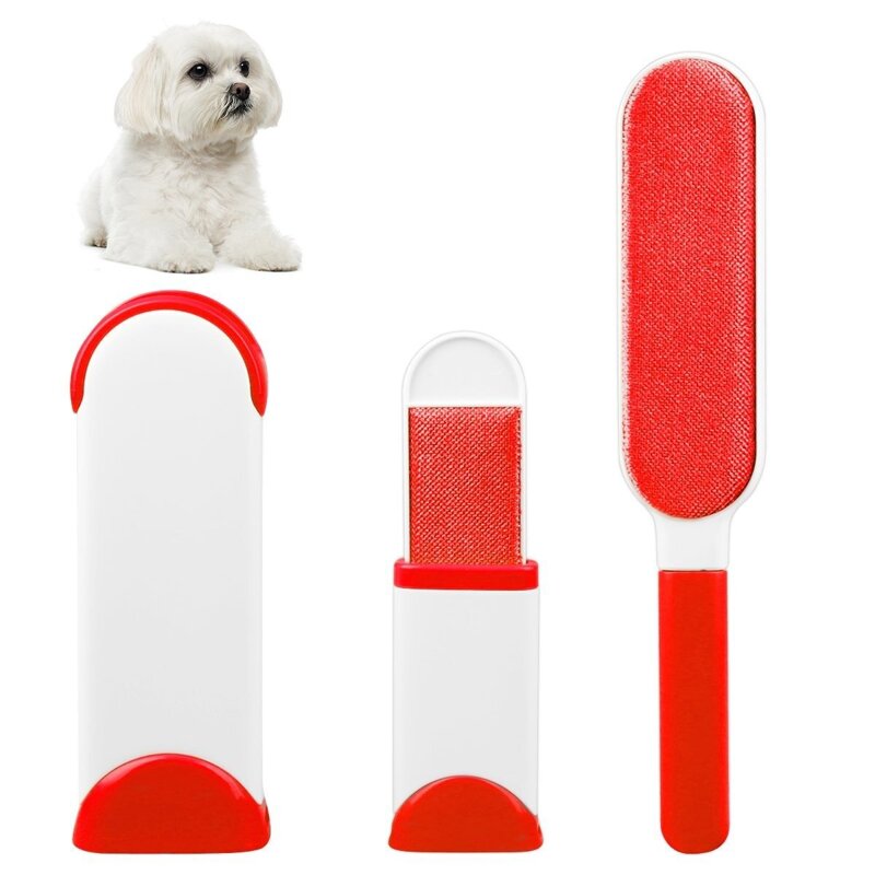 Pet Fur Remover Brush For Cleaning Clothes From Pet's Hair Red