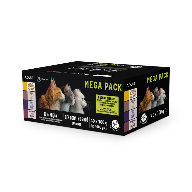 Pet Republic Mega Pack Mokra Karma Dla Kota Saszetki 40x100g