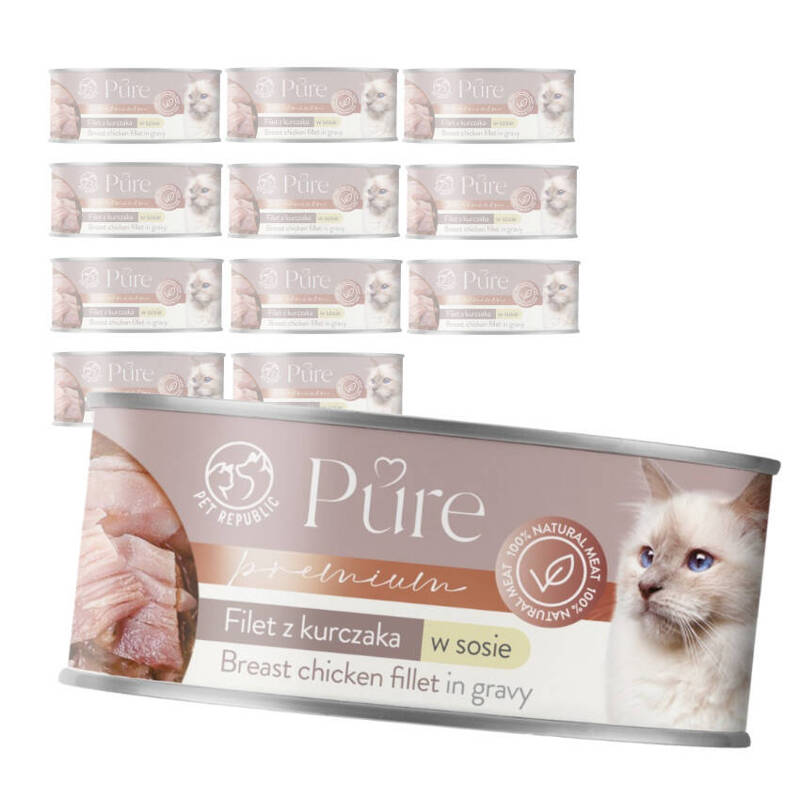 Pet Republic Pure Mokra Karma Dla Kota Filet Z Kurczaka W Sosie 12x80g