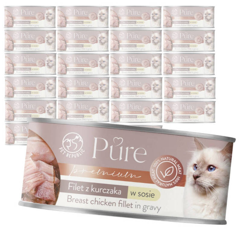 Pet Republic Pure Mokra Karma Dla Kota Filet Z Kurczaka W Sosie 24x80g