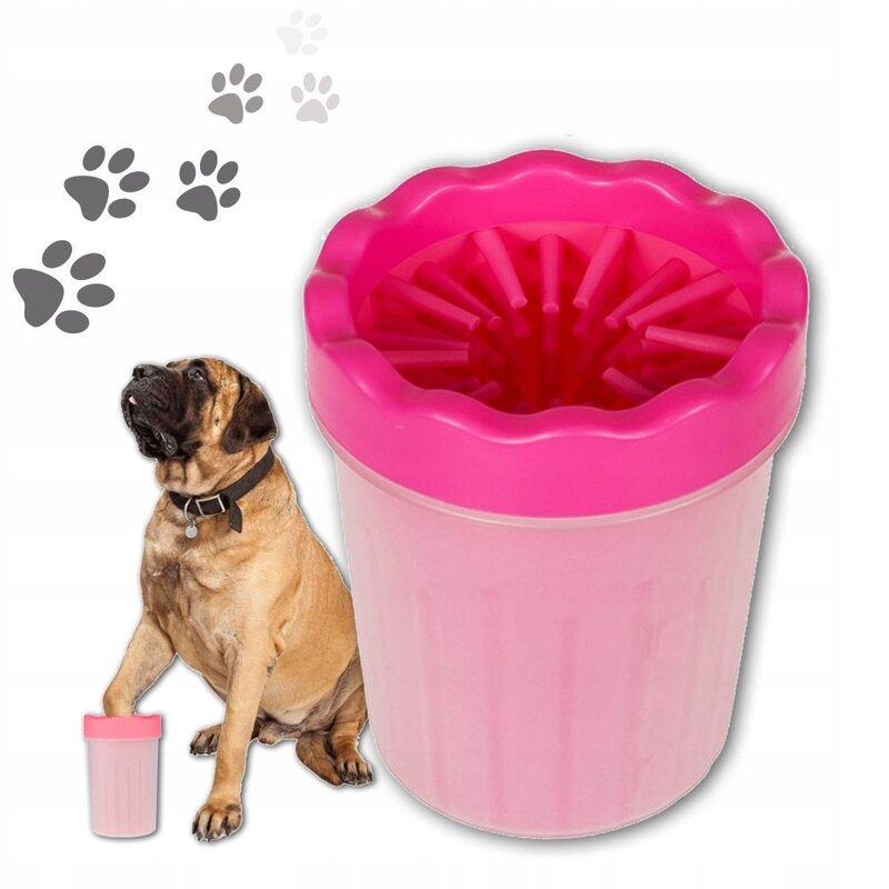Pet Silicone Paw Cleaner Cup Dog Cat Pink