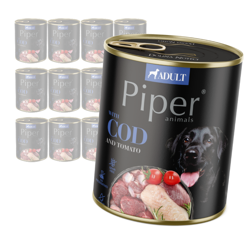 Piper Adult Mokra Karma Dla Psa 12x800g Z Dorszem I Pomidorem