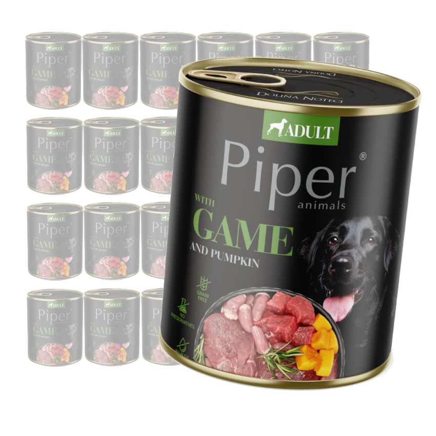 Piper Adult Mokra Karma Dla Psa 24x800g Z Dziczyzną I Dynią