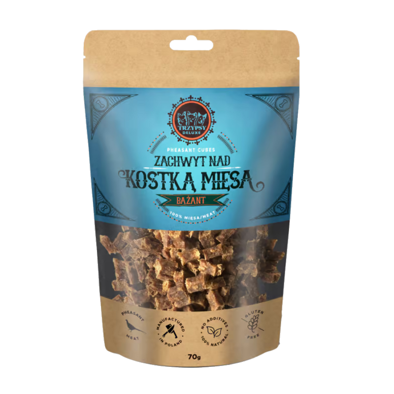 Przysmak Dla Psa Happy Snacky Zachwyt Nad Kostką Mięsa Z Bażanta 70g 100% Mięsa