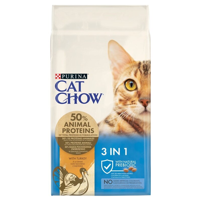 Purina Cat Chow 3in1 Adult 15kg Sucha Karma Dla Kota Z Indykiem