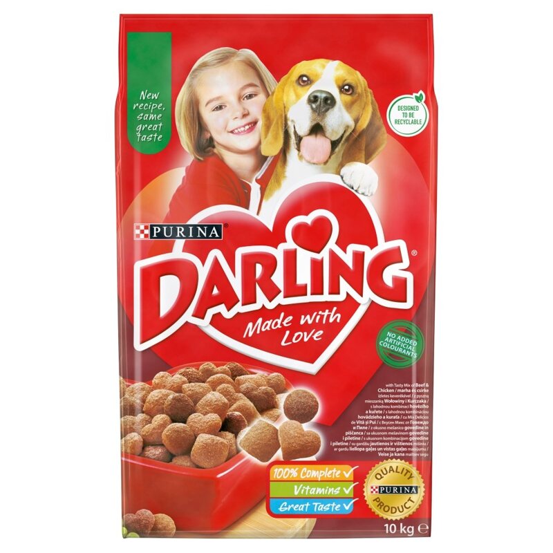 Purina Darling Adult z Wołowiną i Kurczakiem 10kg Sucha Karma Dla Dorosłych Psów