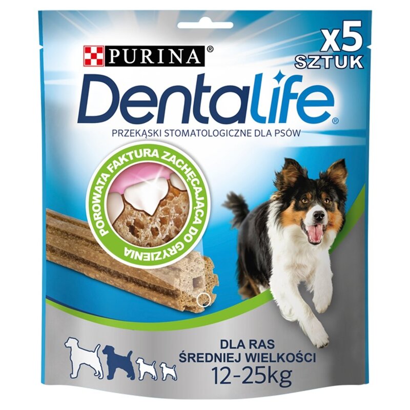 Purina Dentalife Przysmak Dentystyczny 5szt Dla Dorosłych Psów Średnich Ras