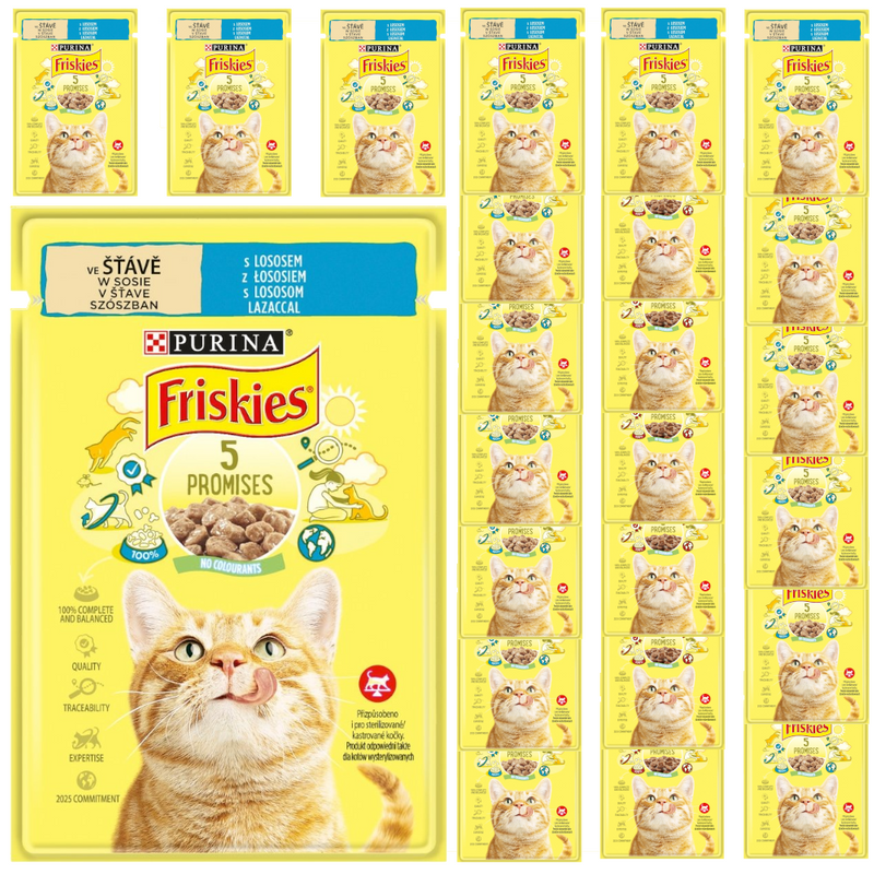 Purina Friskies z Łososiem 24x85g Mokra Karma Dla Kota w Sosie