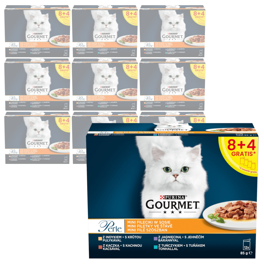 Purina Gourmet 120x85g Perle Mini Fileciki w Sosie Mokra Karma Dla Kota 80+40 Saszetki GRATIS