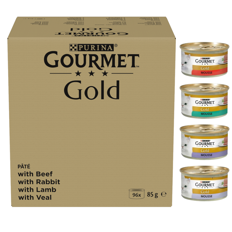 Purina Gourmet Gold 96x85g Mokra Karma dla Kota Mix Smaków z Wołowiną Królikiem Jagnięciną Cielęciną