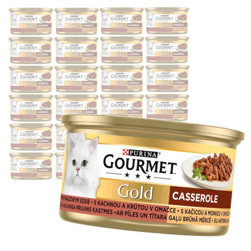 Purina Gourmet Gold Karma Dla Kotów Casserole Z Kaczką I Indykiem W Sosie 24x85g