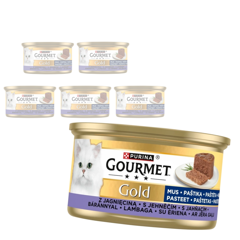 Purina Gourmet Gold Mus z Jagnięciną 6x85g Mokra Karma Dla Kota