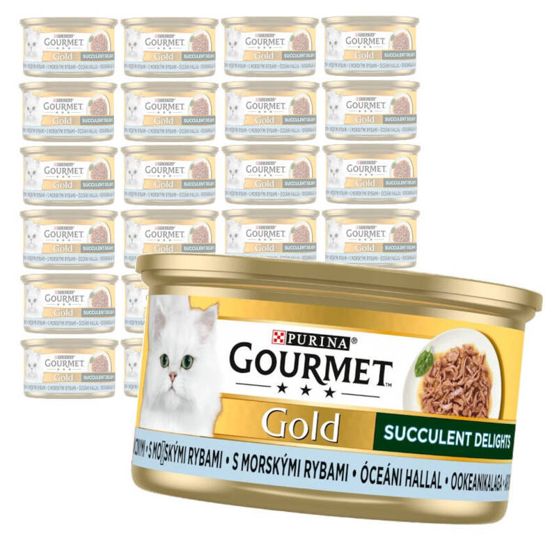 Purina Gourmet Gold z Rybą Oceaniczną 24x85g Mokra Karma Dla Kota Succulent Delights