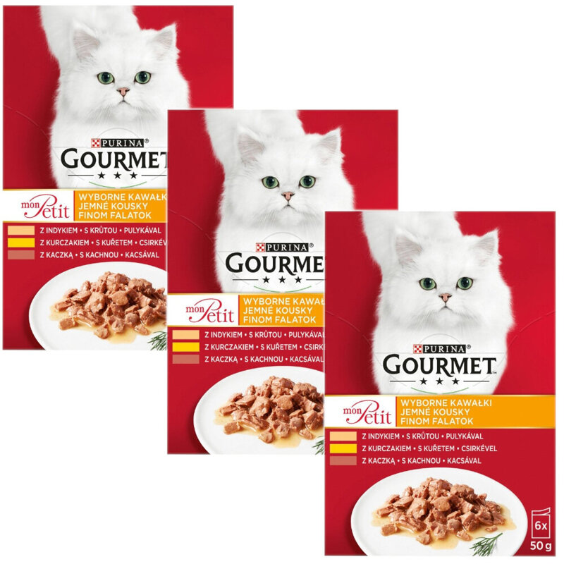 Purina Gourmet Mon Petit Mix Drobiowe Smaki 18x50g Mokra Karma Dla Kota Wyborne Kawałki