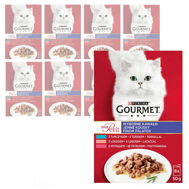 Purina Gourmet Mon Petit Mix Rybne Smaki 48x50g Mokra Karma Dla Kota Wyborne Kawałki