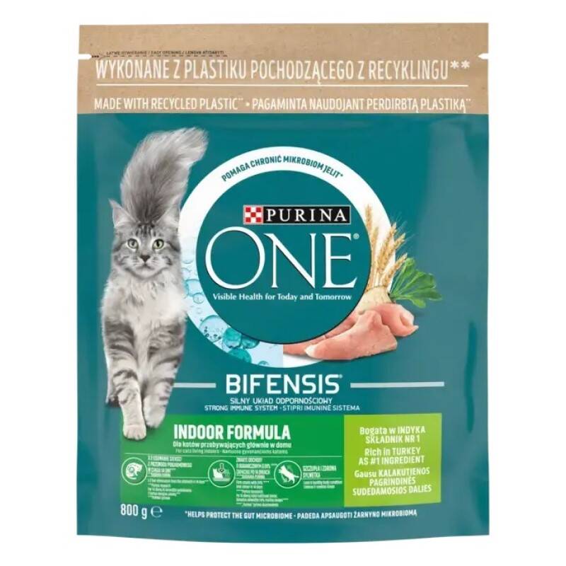 Purina One Indoor 800g Sucha Karma Dla Kota Z Indykiem I Pszenicą