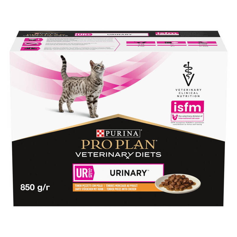 Purina Pro Plan Veterinary Diets UR Urinary Mokra Karma Dla Kota Z Kurczakiem 10x85g Przeciw Kamieniom Struwitowym