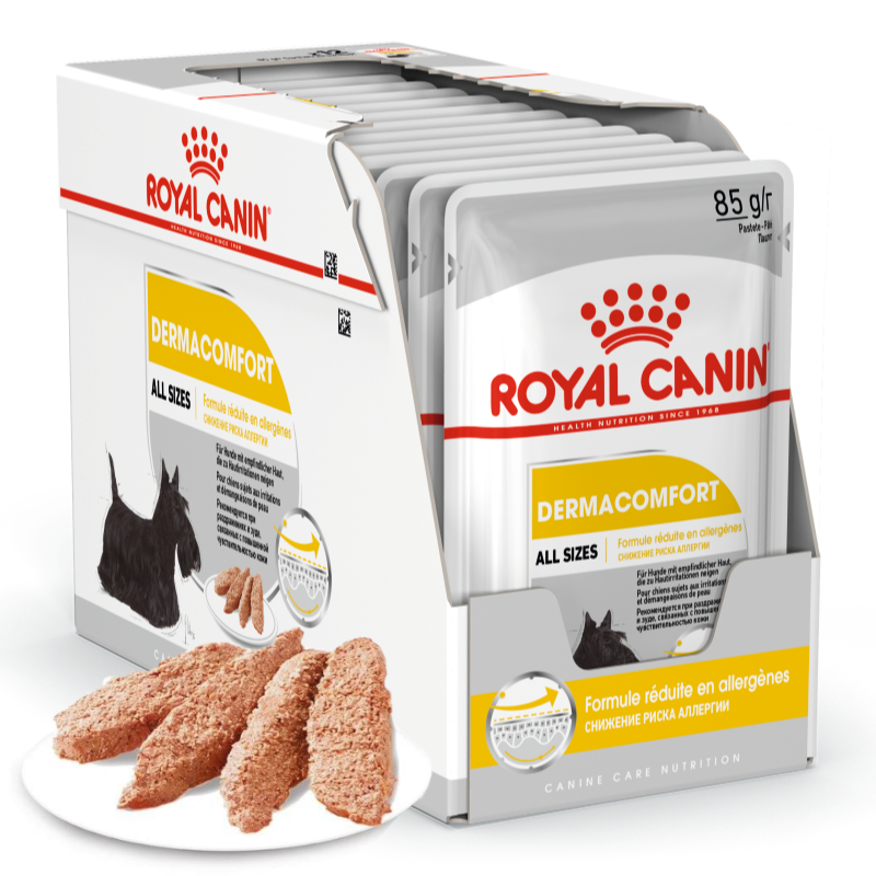 ROYAL CANIN Dermacomfort Care Karma Mokra Dla Psów o Wrażliwej Skórze Pasztet 12x85g