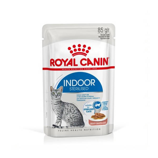 ROYAL CANIN Indoor Sterilised w sosie 85g karma mokra w sosie dla kotów dorosłych, sterylizowanych, przebywających wyłącznie w domu