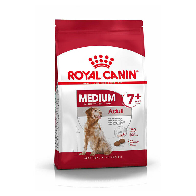 ROYAL CANIN Medium Adult 7+ lat 15kg karma sucha dla psów starszych od 7 do 10 roku życia, ras średnich