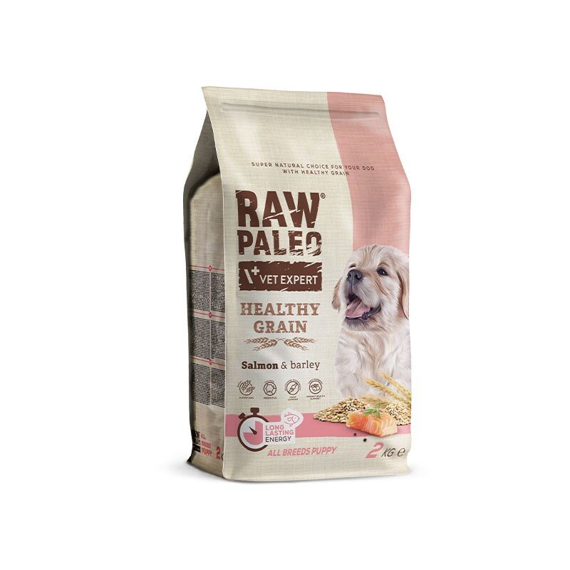 Raw Paleo Healthy Grain Puppy Salmon Barley Sucha Karma Z Łososiem Dla Szczeniąt 2kg