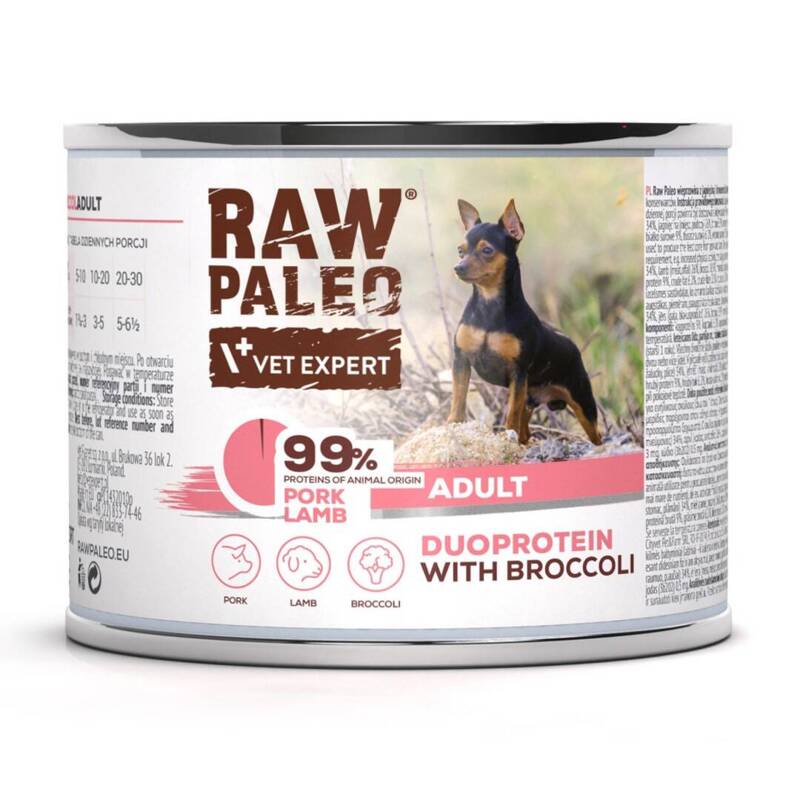 Raw Paleo Pork&Lamb Adult Duoprotein 200g​ Mokra Karma Dla Psa z Wieprzowiną i Jagnięciną