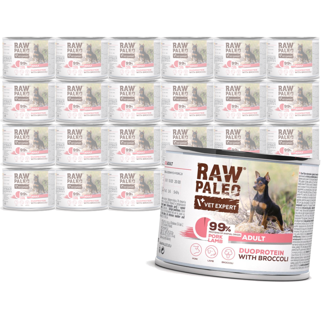 Raw Paleo Pork&Lamb Adult Duoprotein 24x200g​ Mokra Karma Dla Psa z Wieprzowiną i Jagnięciną