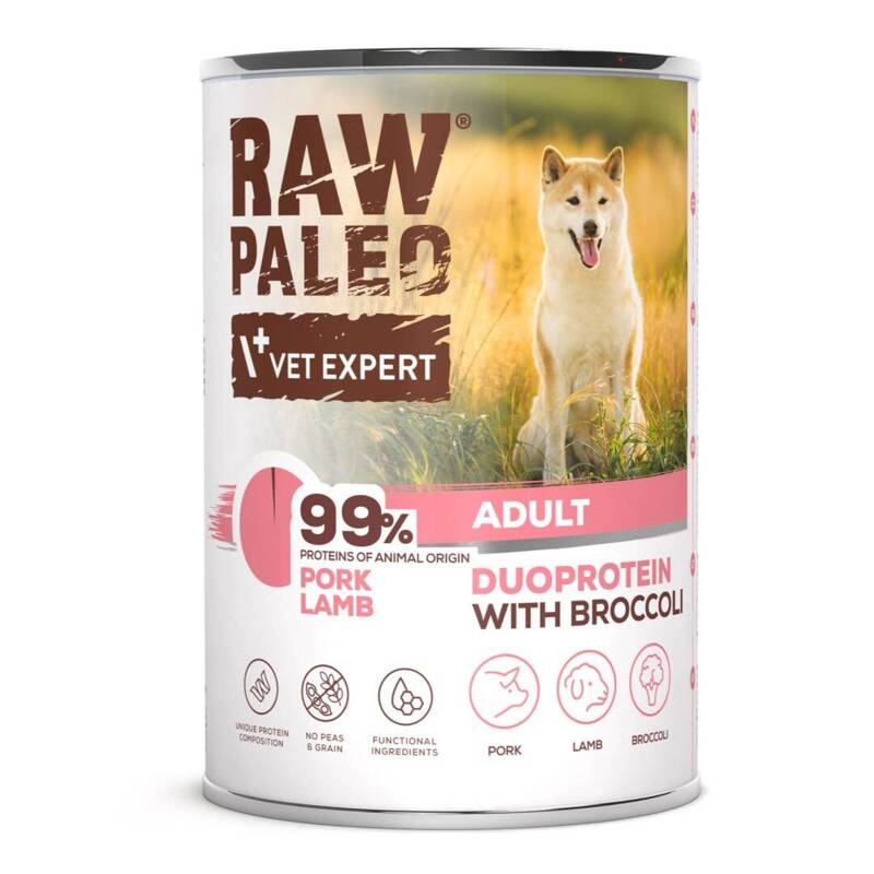 Raw Paleo Pork&Lamb Adult Duoprotein 400g​ Mokra Karma Dla Psa z Wieprzowiną i Jagnięciną