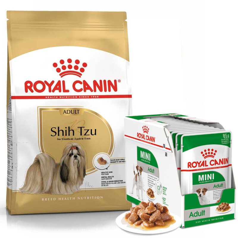Royal Canin Adult Shih Tzu Sucha Karma Dla Psów 7,5kg + W Sosie Dla Małych Ras 12x85g