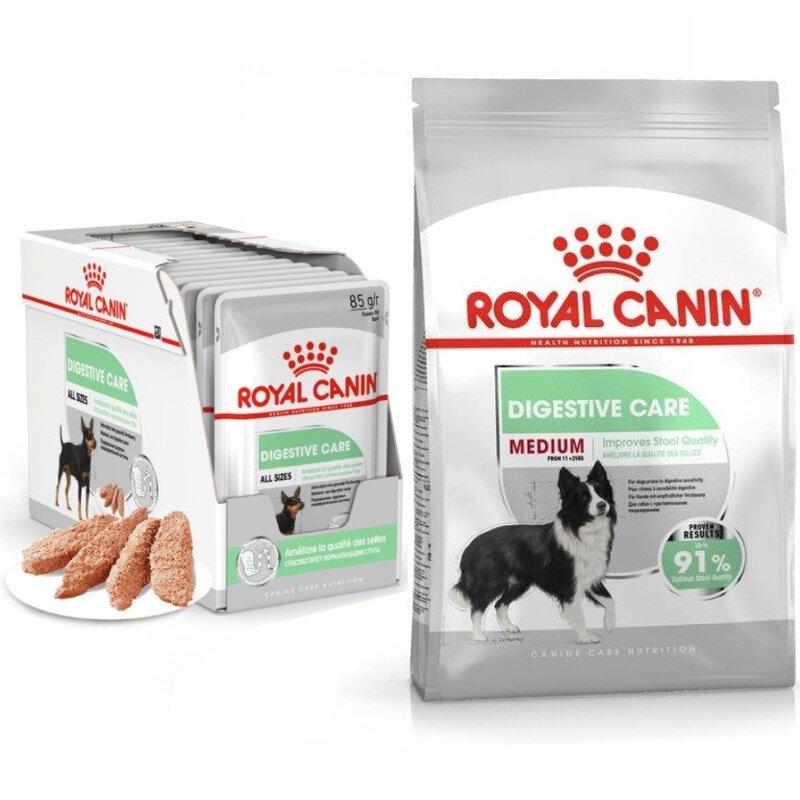 Royal Canin Digestive Care Dla Psów Wrażliwym Przewodzie Pokarmowym Karma Sucha 12kg + Mokra 12x85g