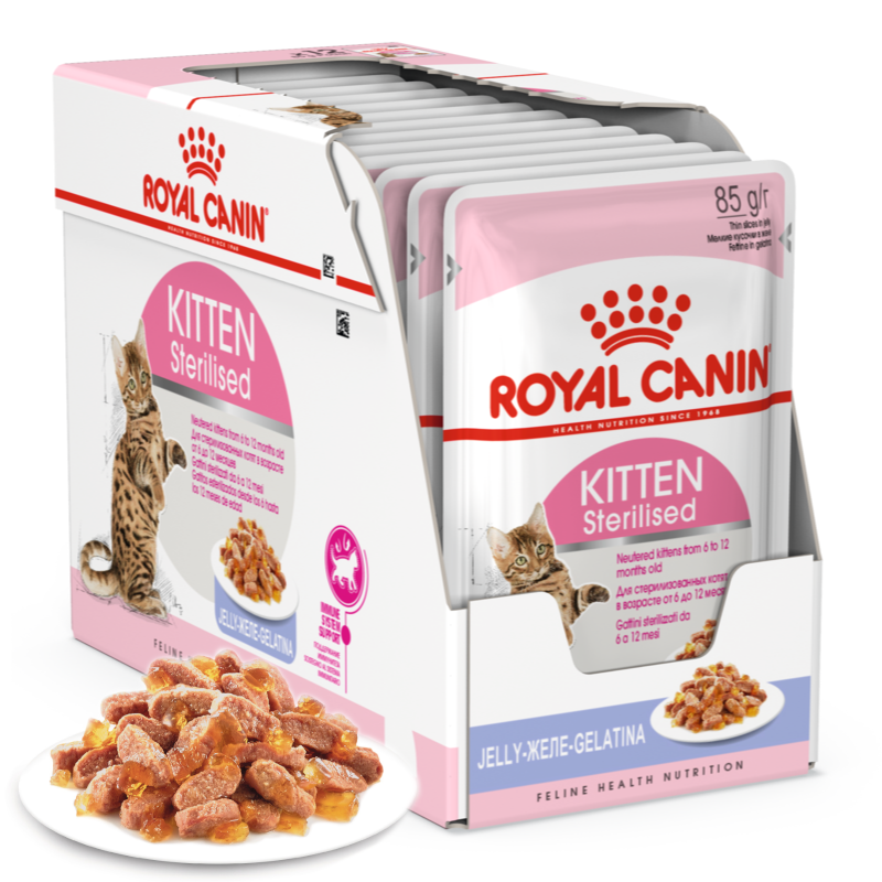 Royal Canin Kitten Sterilised W Galaretce Karma Mokra Dla Kociąt Sterylizowanych Do 12 Miesiąca Życia 12x85g