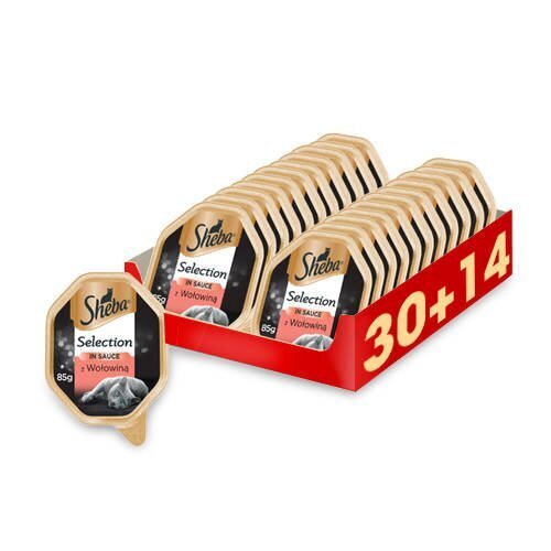 SHEBA Selection z Wołowiną 44x 85g  - mokra karma sos dla kotów