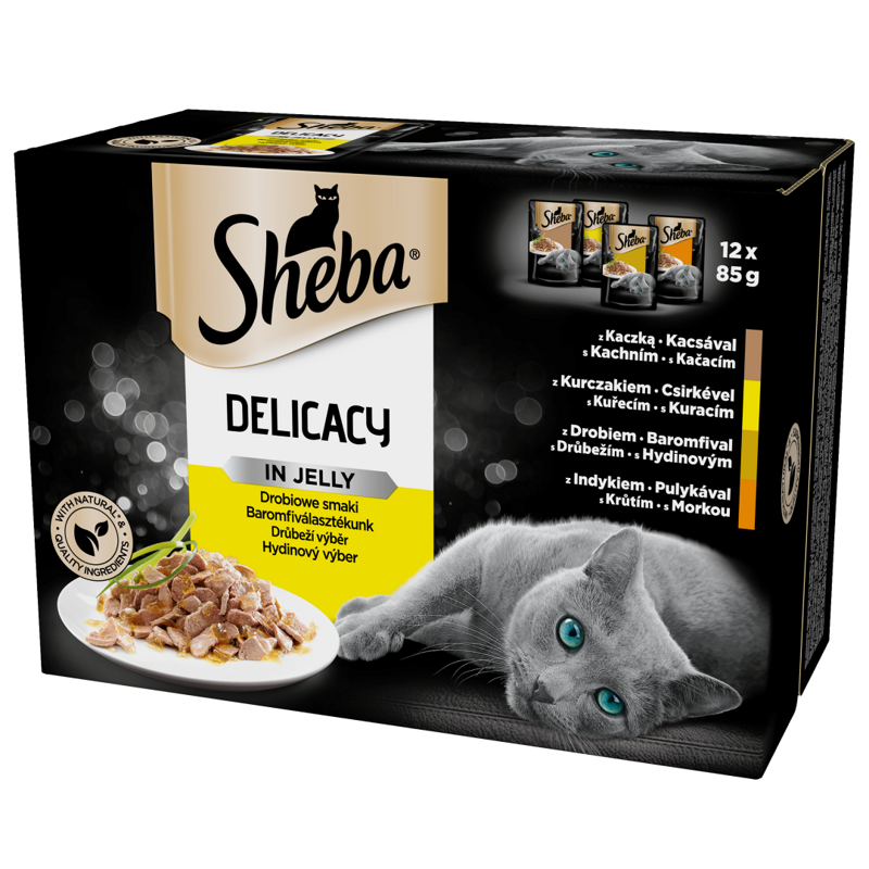 Sheba Delikatesse in Gelee Smaki Drobiowe 12x85g (1.02kg)